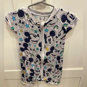 Little Sleepies Disney Mickey Shortie Romper Size 12-18 Months EUC